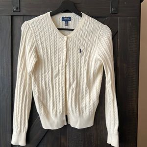 Girls Ralph Lauren Cream button up cardigan. Age 12 -14